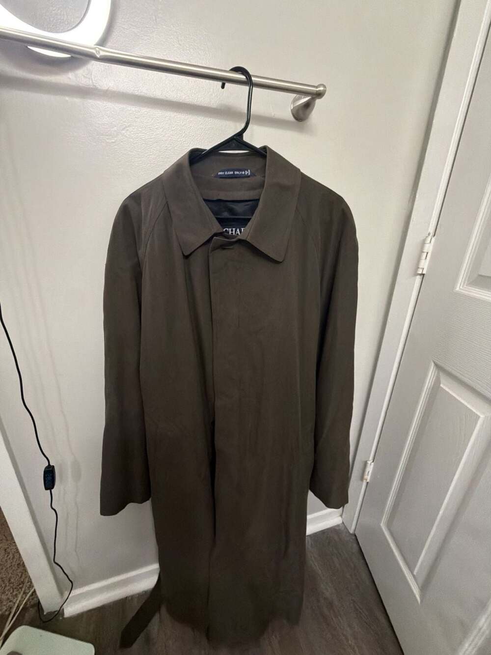 Chaps Ralph Lauren Men’s 46R Brown Trench Coat Belted Rain Jacket Vintage